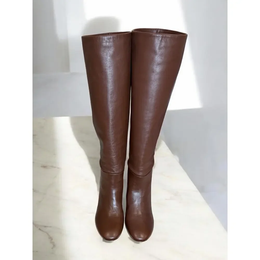 Tory Burch Brown Leather Knee-High Boot Size 6.5B
